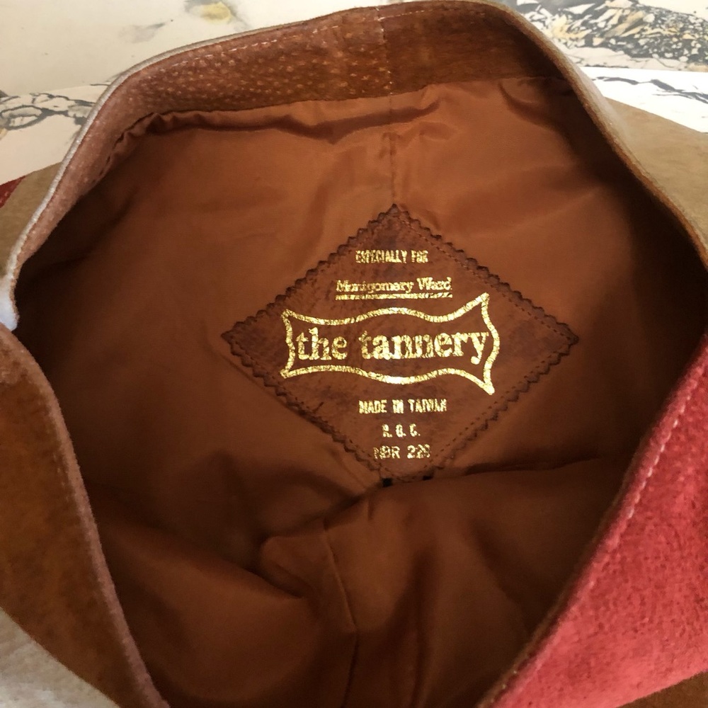 Vintage 70s 80s Sz S-XL Suede Batwing Top by The Tannery Banded Slvs and Waist - Picture 4 of 10